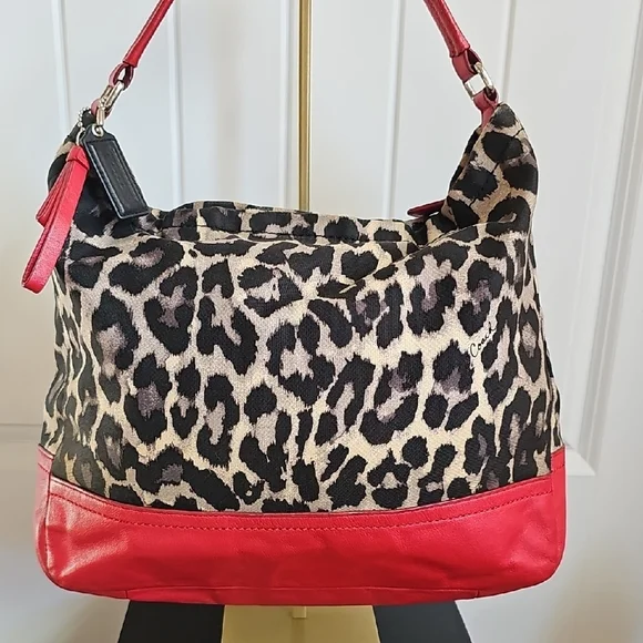 COACH 2013 PARK OCELOT PRINT HOBO (COACH F23266) GUC - Picture 9 of 11